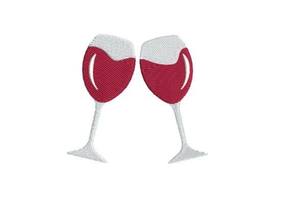 Romantic Wine Toast Embroidery Design